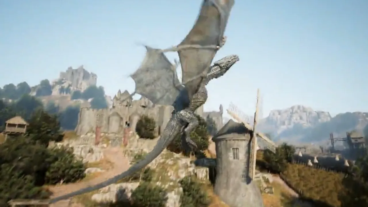 Impressive Real-time Animations of a flying Dragon in Unreal Engine 5