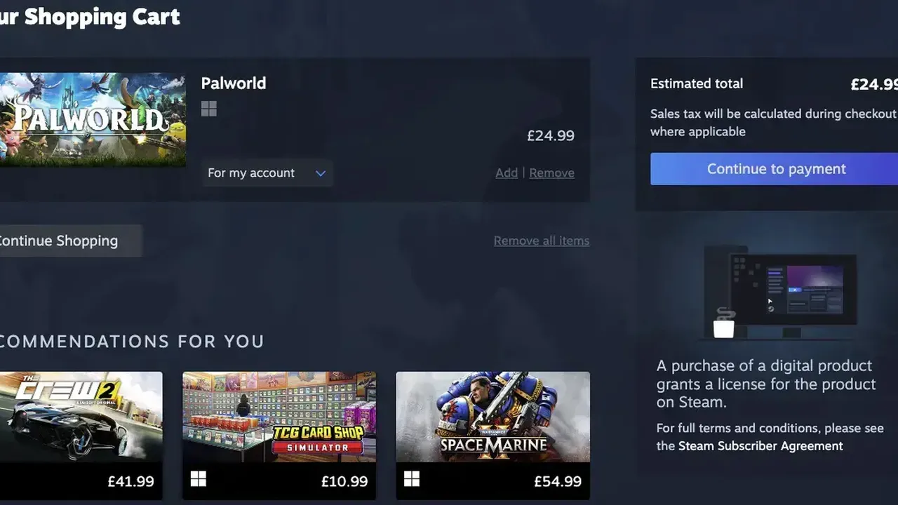 Steam now informs users that they are purchasing a license to access games and not the game itself